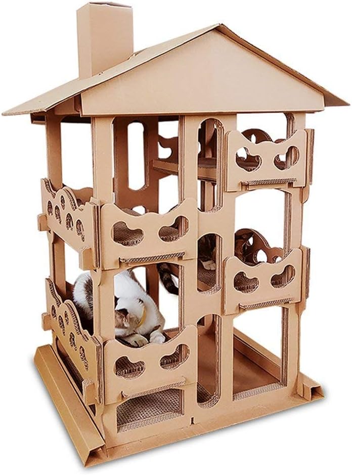 AYLS Cat Scratch Board Cat House recycelbares Cardboard DIY Assembly