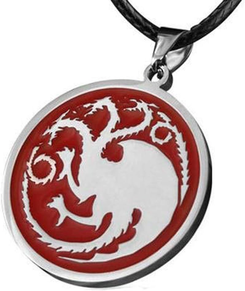Game of Thrones House Stark Wolf/targaryen Dragon/lion/deer Pendant Necklace Coat of Arms Three-headed Dragon a Song of Ice and Fire (Dragon)