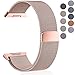 Maledan Metal Bands Compatible with Fitbit Ionic, Stainless Steel Milanese Loop Replacement Accessories Bracelet Strap with Magnet Closure for Fitbit Ionic Smart Watch, Rose Gold, Small
