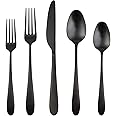 Cambridge Silversmiths Poet Black Satin 20-Piece Flatware Set, Service for 4