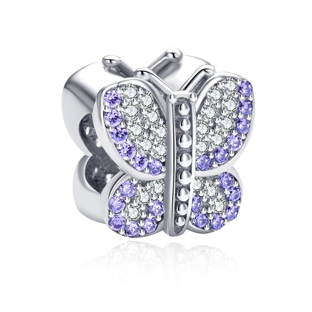 Butterfly Charm with Australian Crystals 925 Sterling Silver Animal Charm Anniversay Charm for Pandora Bracelet