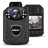 BOBLOV Body Camera 1296P Body Wearable Camera Support Memory Expand Max 128G 8-10Hours Recording Police Body Camera Lightweig