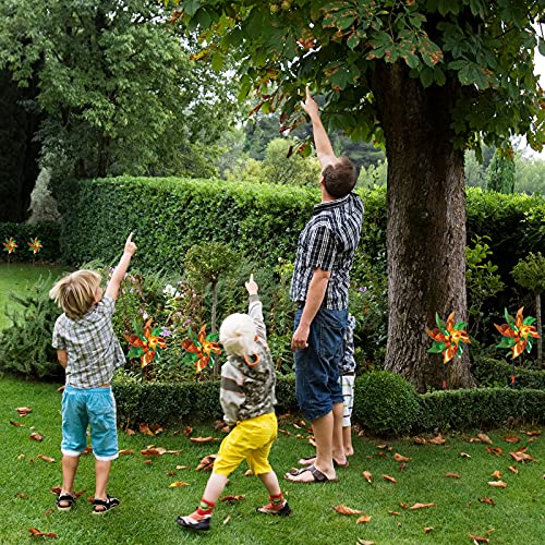 Muzigs 8 Pack 9.5 Inches Reflective Pinwheels for Yard and Garden