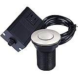 Garbage Disposal Air Switch Kit Sink Top Switch, Aluminum Alloy Control Box, Stainless Steel Brushed Button, SHORT 2" by CLEESINK