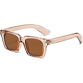 EYLRIM Trendy Square Sunglasses for Men Women Square Frame Sun Glasses with Hammer Shaped Rivet Design