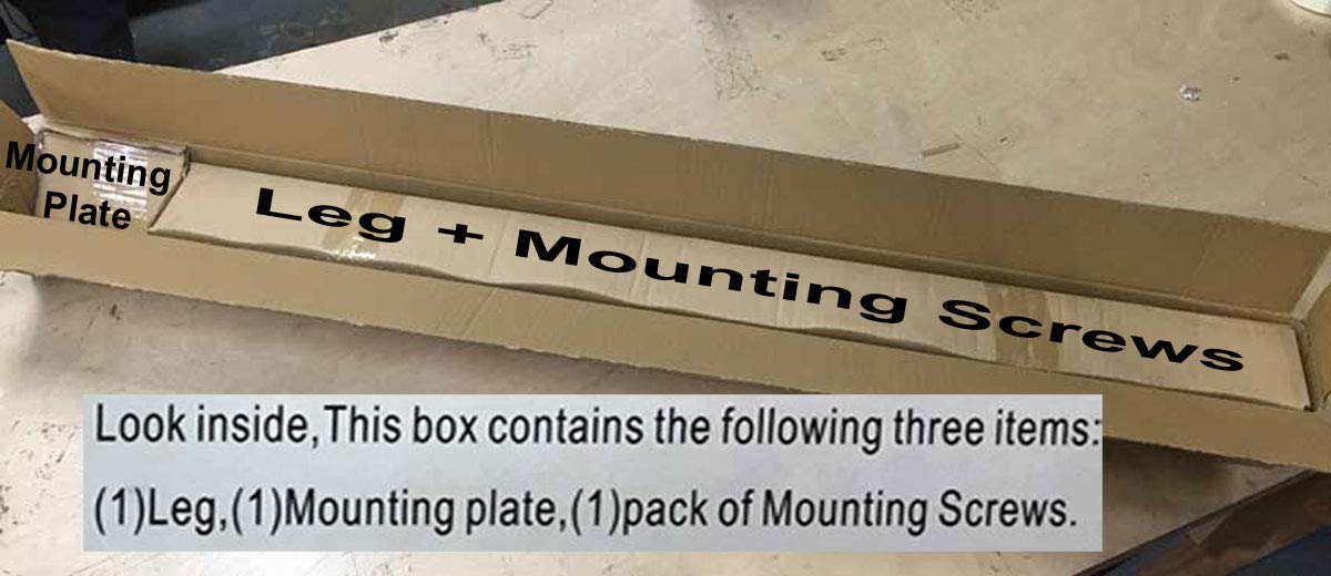 34-1/2 Inch Tall Metal Counter Height Table Leg in a Durable Brushed Steel Finish (Single Leg)