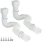 plusgutter White-2pack Rain Gutter Downspout Extensions Flexible, Drain Downspout Extender,Down Spout Drain Extender, Gutter Connector Rainwater Drainage,Extendable from 21 to 68 Inches