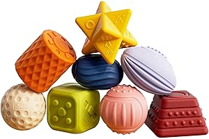 TUMAMA Baby Sensory Ball Set,Soft Textured Squeeze Balls Montessori Toys Easter Egg for Babies Toddlers 3-12 Months