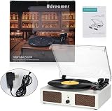 Udreamer Vinyl Record Player Wireless Turntable 3 Speeds Built in Speakers White view 8