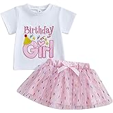 Toddler Birthday Girl Outfit Birthday Girl Letter Embroidery Shirt Top Mesh Tutu Donut Skirt Princess Party Skirt Set