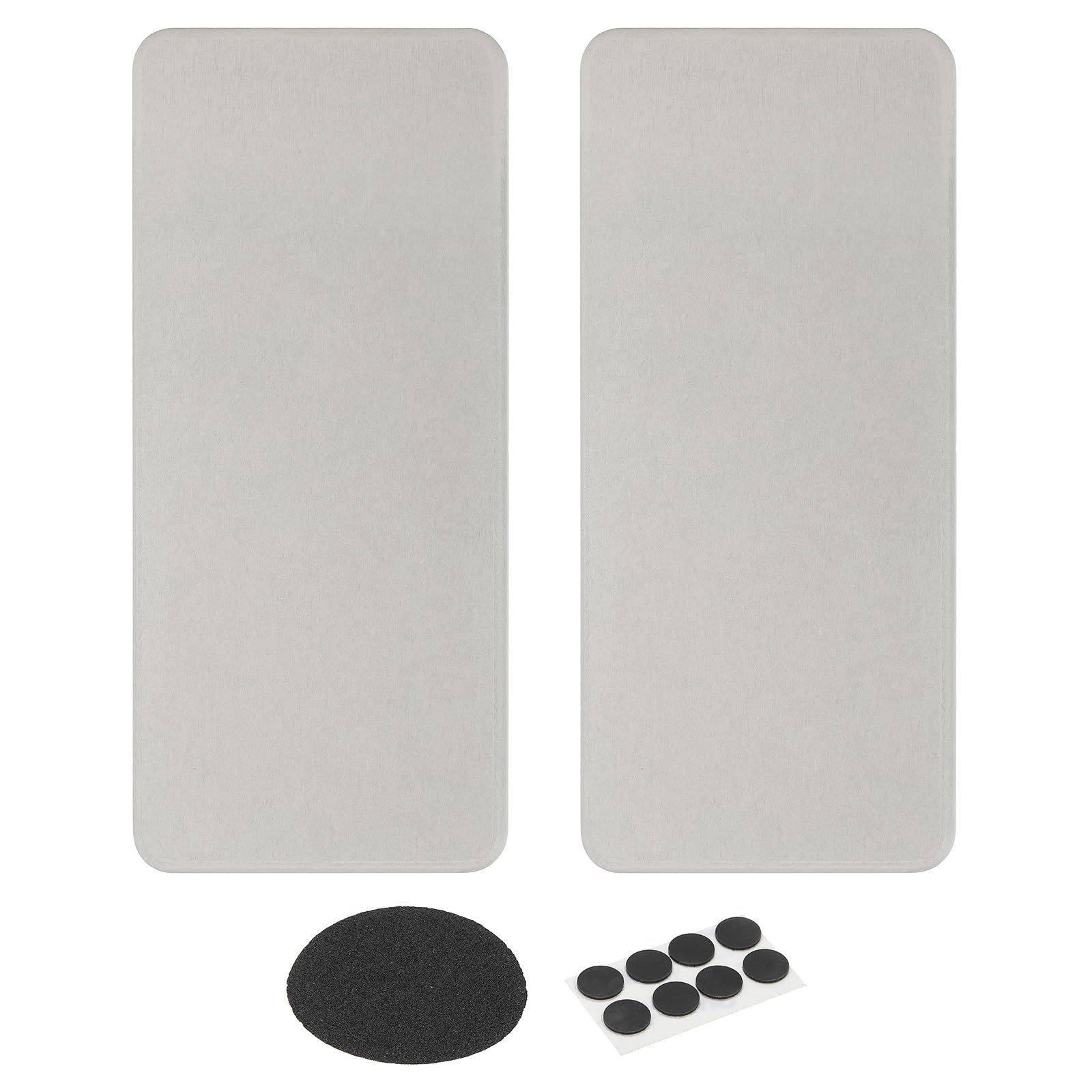 PATIKIL Square Water Absorbent Diatomite Coasters 12.2x5.5inch, 2 Pack Quick Dry Sink Organizer for Plant Cosmetic Bottle Hand Soap Toiletries, Light Gray