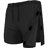 Unisex Hip Knee Surgery Recovery Shorts Men Tear Away Short Pant Breakaway Velcro Snap Shorts Adaptive Clothing Women