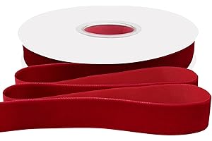 Simplegoal Red Velvet Ribbon 1 Inch × 10 Yards for Gift Wrapping Christmas Ribbon for Wreath Bow DIY Sewing Projects