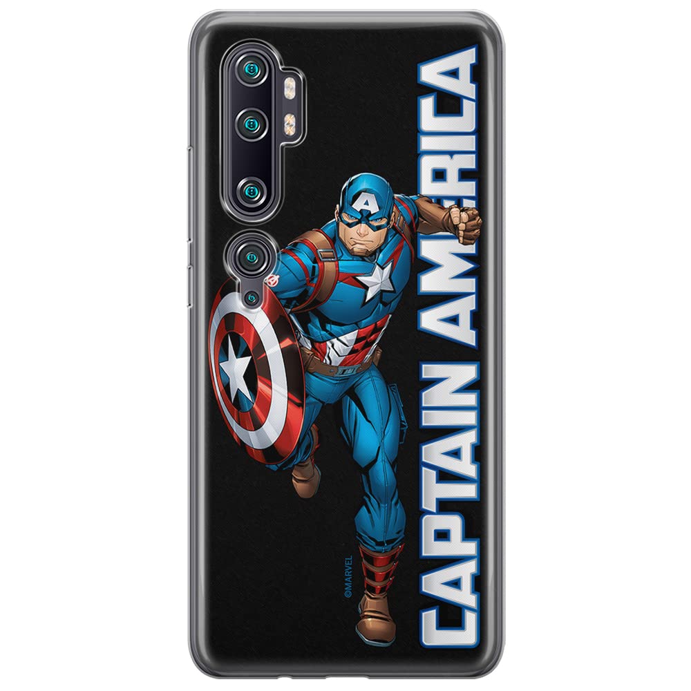 ERT GROUP mobile phone case for Xiaomi MI NOTE 10 / MI NOTE 10 PRO original and officially Licensed Marvel pattern Captain America 030 adapted to the shape of the mobile phone, case made of TPU
