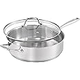 Guy Fieri's Flavortown 5 Qt. Stainless Steel Sautepan with Lid - Premium Non-Toxic Three-Layer Cookware, Oven-Safe up to 500F