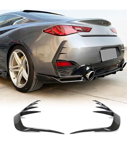 Real Carbon Fiber Side Fender Air Vent Cover Trim For Infiniti Q60 Q60S 2015-22 | UK