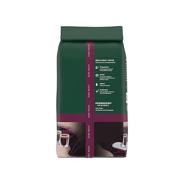 STARBUCKS DARK ROAST GROUND COFFEE — ESPRESSO ROAST — 100% ARABICA — 1 BAG (18 OZ.)
