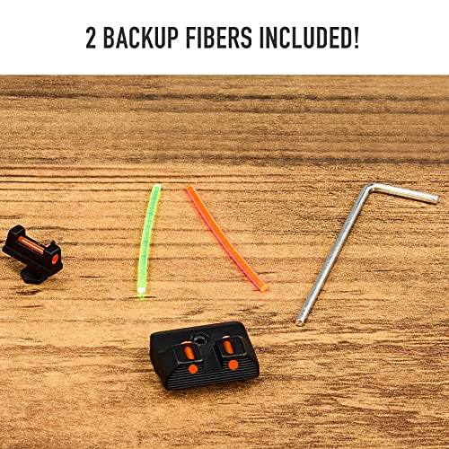 PINTY Night Sight, Glow in The Dark Gun Sights, Front and Rear Fiber