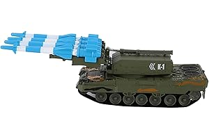 ariarly Military Launcher Tank Friction Powered Pull Back Missile Kids Push and Go Army Carrier Tank 1:40 Alloy Missile Model