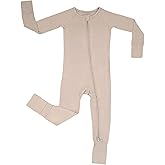 Cozy Crawlers Stretchy Viscose from Bamboo Baby Onesie, 2-Way Zipper Pajamas with Fold-Over Cuffs for Infant & Toddlers
