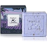 Maple & Lather Triple Milled Bar Soap with Shea Butter, Lavender Flower Scent, Long-Lasting, Sustainably Sourced, 209g - Made in Provence, France