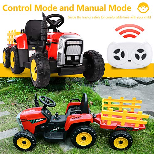 METAKOO Ride on Tractor 12V 7Ah, Kids Electric Tractor with Remote - Main Image