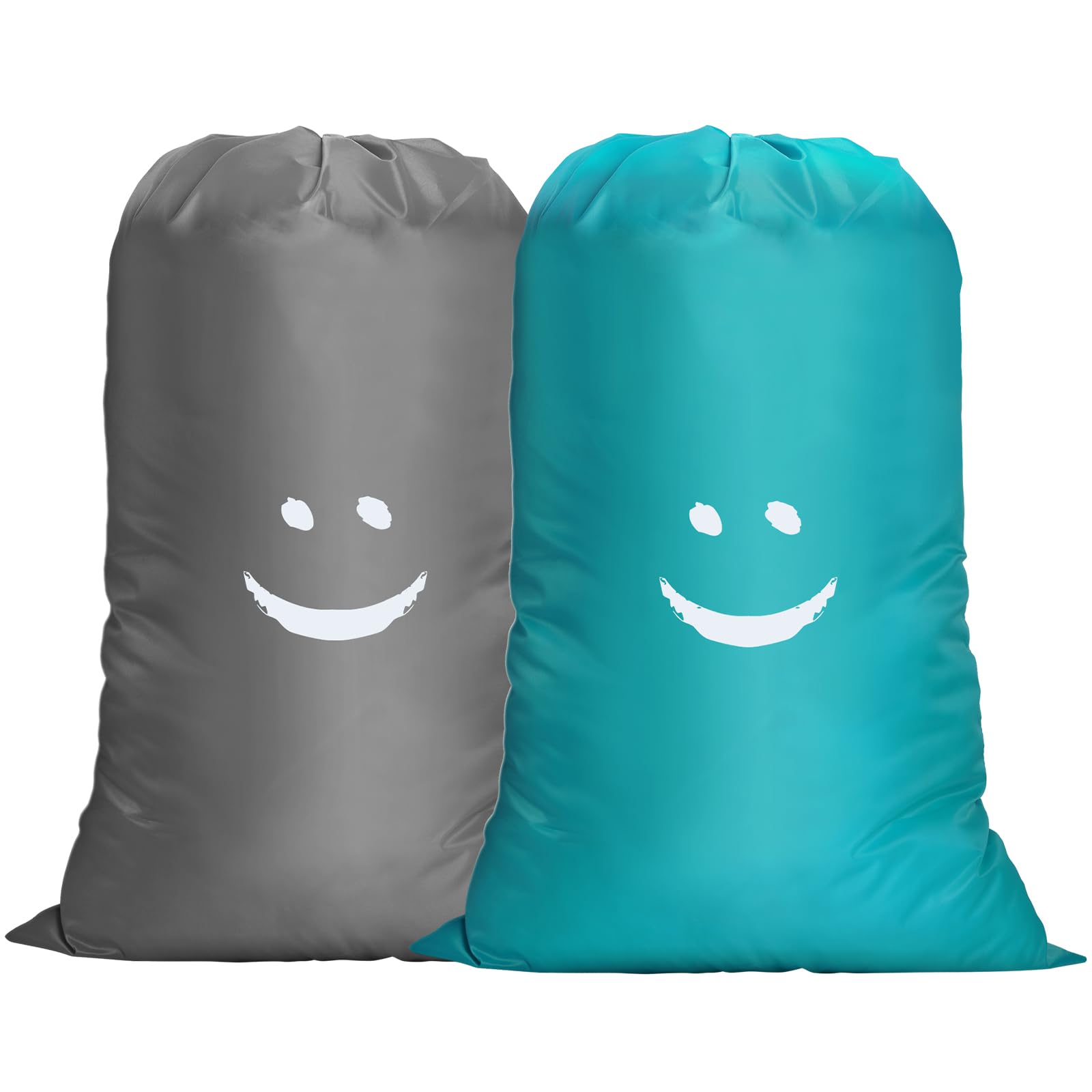 Flintronic Laundry Bag - Waterproof, Large Capacity, Storage Bag for Travel, Dirty Laundry Hamper, 61 x 91 cm (Blue + Grey)