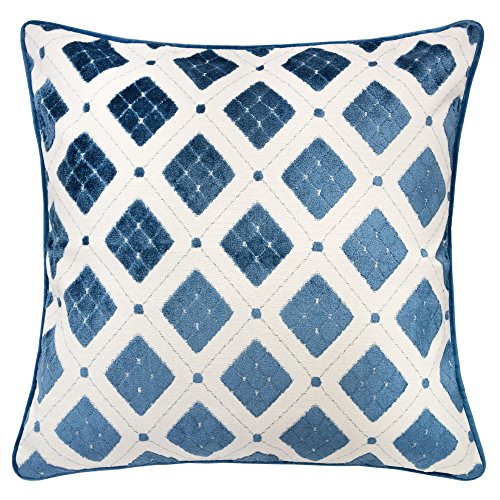 Homey cozy jacquard throw pillow cover,argyle diamond tapestry bl…