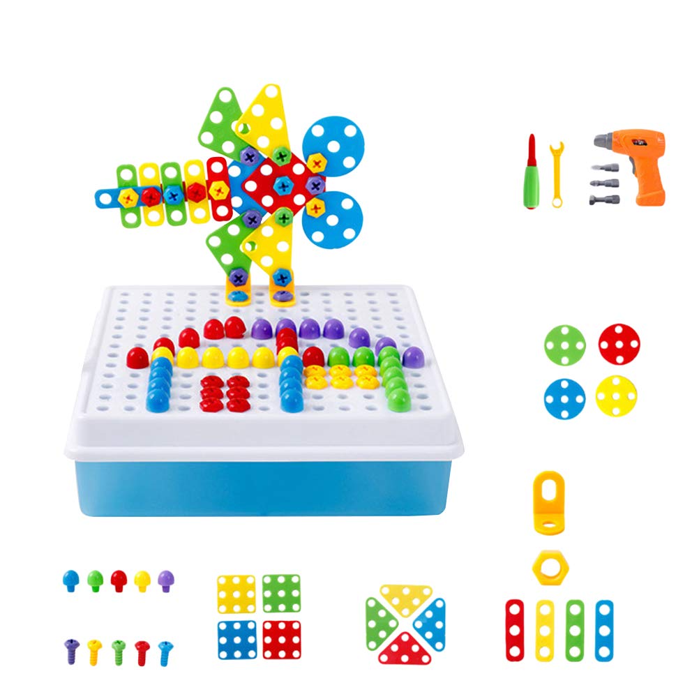 数量限定価格 大工さん Toyvian 幼児用ドリルアクティビティとスクリューパズルプレイセット B07mmwcxt4 電動ドリルおもちゃ193ピース 感謝の声続々 Www Aiq Aiq Com Mx