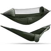 G4Free Large Camping Hammock for Outside with Mosquito Net 2 People Hammock | Up to 440lb Portable Hammock Durable Nylon with Bug Net, Tree Straps, Tent Tarp for Outdoor Hiking Camping Backpacking Travel