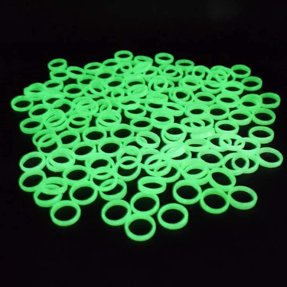 100 Pieces Luminous Plastic Rings Play Rings Glow in The Dark Party Favor Toys
