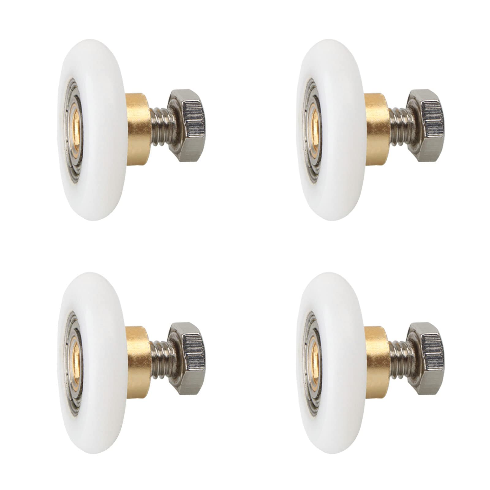 Set of 4 Shower Door Rollers, Shower Cubicle Rollers, Pulley Runners, Sliding Door for Bathroom Doors (25mm)