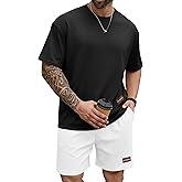 Epoleatries Mens Track Suits 2 Piece Outfits Workout Sets Oversize T-Shirt and Short Set for Men Summer Jogging Tracksuit