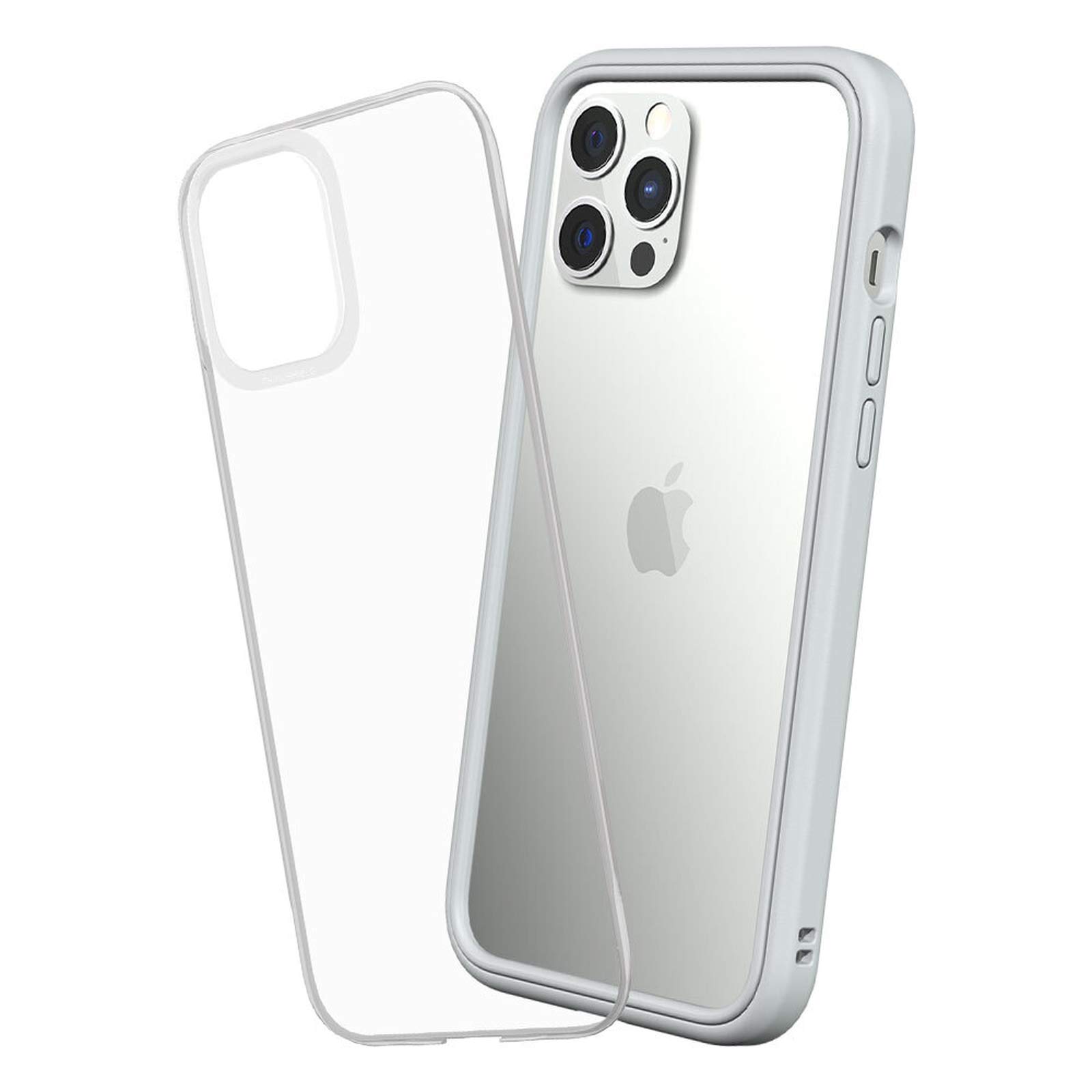 RHINOSHIELD Modular Case compatible with [iPhone 12 Pro Max] | Mod NX - Customizable Shock Absorbent Heavy Duty Protective Cover - Platinum Gray