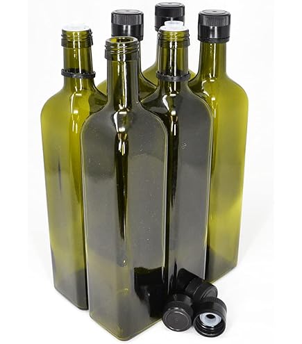 Bouteilles carrées en verre transparent pour huile d'olive et vinaigre 250ml 500ml 750ml 1 litre avec bouchon à vis