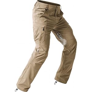 Moosehill Men's Hiking Pants Lightweight: Quick Dry Breathable 7 Pockets | Crotch Vents, Ankle Drawcord, Water Resistant, 4-W