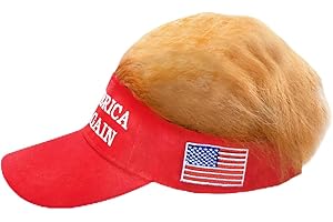 Trump 2024 Hat with Hair, Donald Trump Make America Great Again Wig Hat, Adjustable MAGA Baseball Cap Gifts for Trump Fans