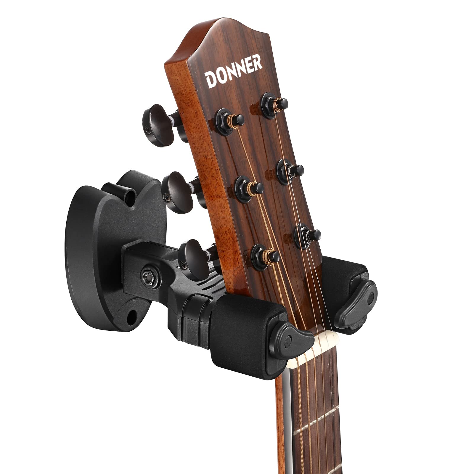 Photo 1 of Donner Locking Guitar Wall Mount 1-Pack, Auto Lock Guitar Wall Hanger for Acoustic Electric Guitar Bass Ukulele Mandolin, Black