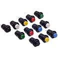 Cylewet 12Pcs 12mm SPST NO Reset Switch Push Button Switch (Pack of 12) CYT1092