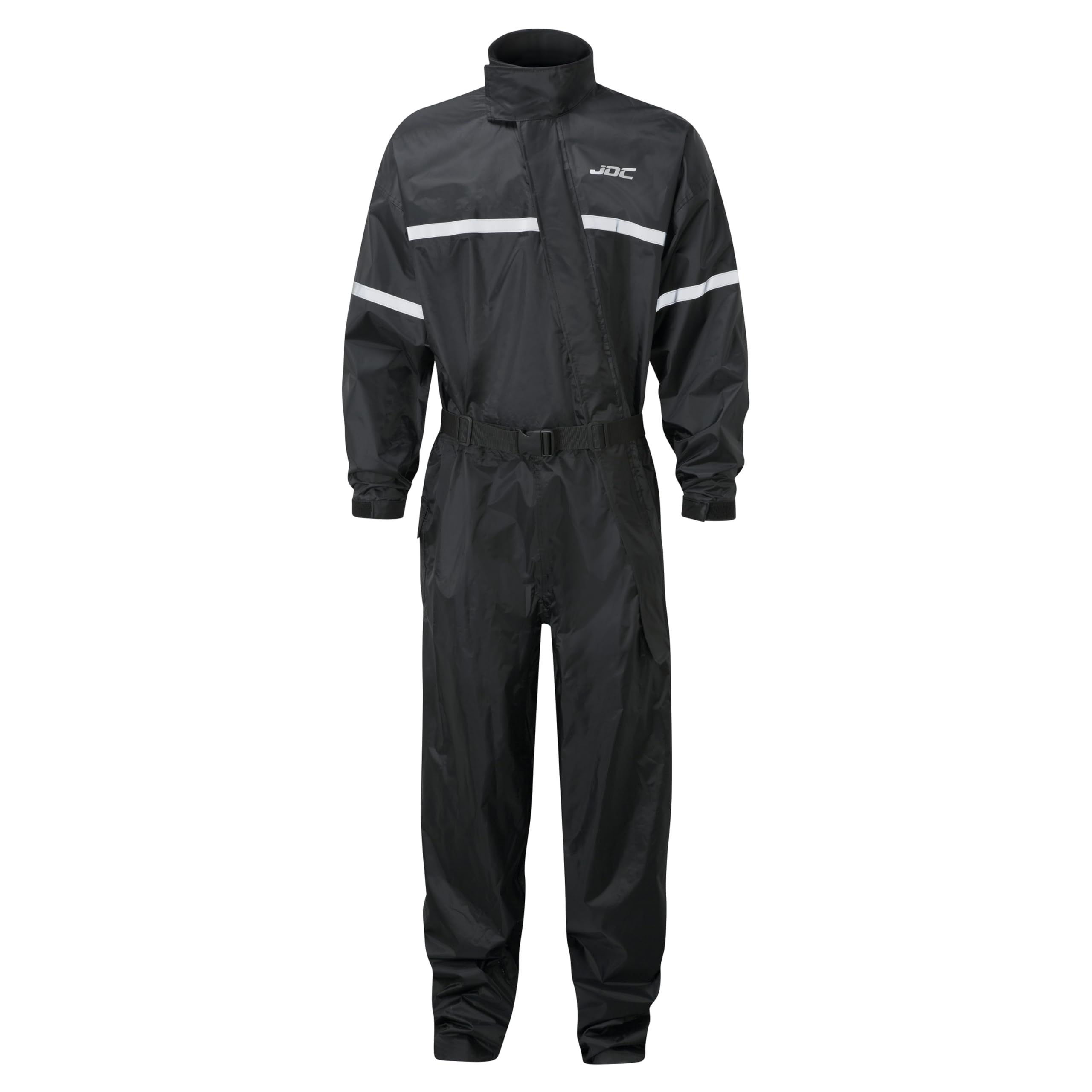 JDC Motorcycle Waterproof Rain Suit Over Suit 1PC - SHIELD - Black - XXL - Regular Leg (32")