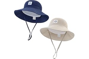 XIAOHAWANG Toddler Sun Hats UPF 50+ Baby Bucket Hat for Boys and Girls Kids Summer Beach Cap Adjustable