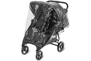 Valco Baby Rain Cover for Slim Twin Strollers – Full Body Protection from Rain, Wind, and Snow, Custom Fit, Child-Safe Heavy-Duty PVC with Ventilation