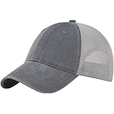 CYGTE Distressed Soft Trucker Hat | XL/XXL Available | Unstructured Vinatge Washed Snapback Baseball Cap for Men Women