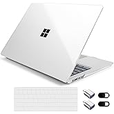 Loyrina Crystal Clear Case for 15" Microsoft Surface Laptop Copilot+ PC 2024 (7th Edition), Lightweight Ultra-Slim Shell with Soft Keyboard Cover, OTG Adapter & Webcam, Transparent