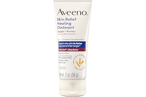 Aveeno Skin Relief Healing Ointment, Repair & Protect Extra Dry, Cracked Skin, Glycerin Protectant with Triple Oat & Shea Butter, Fragrance-Free & Non-Greasy Feel, Travel Size, 2.0 oz