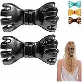 Magnetic Hair Clips, 2026 New Strong Hold No-Slip Magnetic Hair Styling Clip for Women, Seamless Connection, Clean Design, No Tugging for All Hair Types-Straight/Curly(2pcs Black)