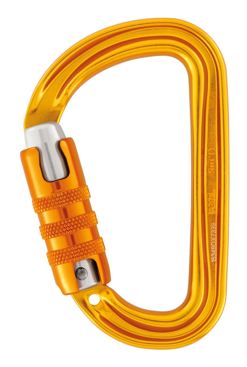 Petzl M39A TL NEW Sm'D Ultra-Light Asymmetrical Carabiner, Triact-Lock, Yellow