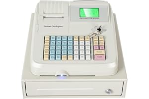 Sootvp Cash Register,48 Keys Cash Registers for Small Businesses,Cash Register with Drawer Box Digital LED Display Retail Suitable for Retail/Restaurant/Supermarket