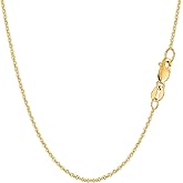 Jewelry Affairs 14k Real Yellow Gold Forsantina Chain Necklace, 1.5mm