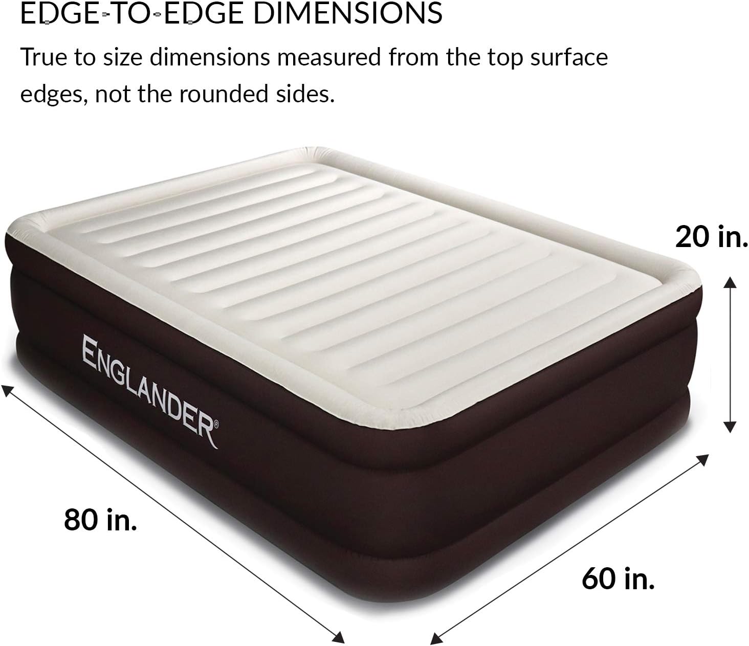 Englander First Ever Microfiber Queen Air Mattress, Luxury Microfiber airbed with Built in Pump, Highest End Blow Up Bed, Inflatable Air Mattresses for Guests Home Travel 5-Year Warranty (Brown): Kitchen & Dining